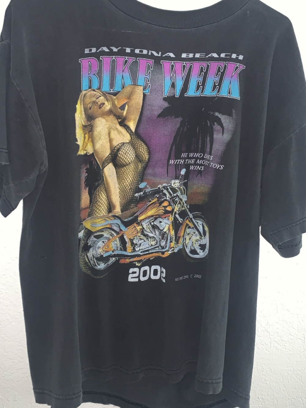 Daytona Beach Bike Week 2002 Graphic Tee - Black
